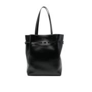 Svart Skinn Tote Bag