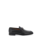 Lærloafers med ruthenium finish Gancini