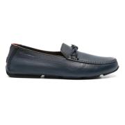 Blå Skinn Loafers Casual Flats