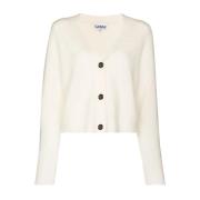 Beige Ull Cardigan Casual Stil