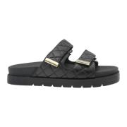 Chunky Slip-On Sandal Svart Quiltet