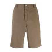 Brun Bomull Elastan Bermuda Shorts