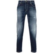 Indigo Blå Distressed Skinny Jeans