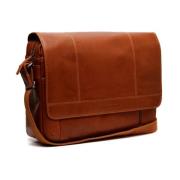 Cognac Skinn Laptop Crossbody Veske