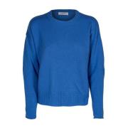 Dame Crewneck Genser. Lang Erme, Ull-Kashmir Blanding