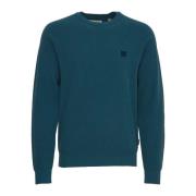 Blå Ribbestrikket Pullover - Orion Blue