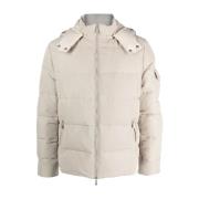 Beige Puffer & Down Jacket med hette