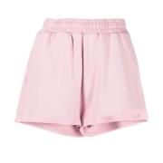 Rosa Bomull Avslappet Passform Shorts