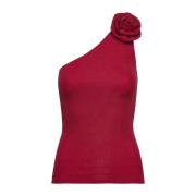 Rød One Shoulder Top