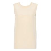 Silke Tank Top Beige Crepe Bluse