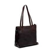 Elegant Brun Nola Skinn Shopper Veske