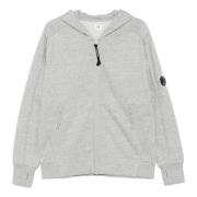 Heather Grey Fleece Hoodie med Linse Detalj