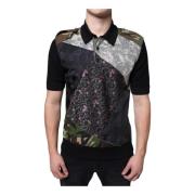 Camouflage Patchwork Silke Polo T-skjorte