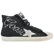 Svart Hvit Semsket Glitter Sneakers