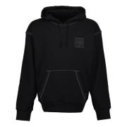 Svart hettegenser i bomulls sweatshirt