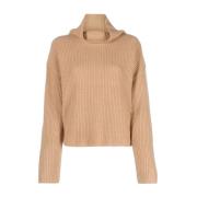 Beige Ull Kasjmir Casual Pullover Sweater