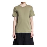 Khaki Crewneck T-skjorte med Frontlogo