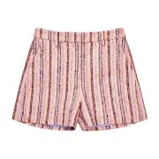 Elegant Stripete Shorts Peach