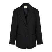 Oversized Svart Blazer med Elegante Linjer