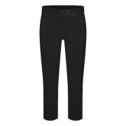 Sort Splitt Leggings med Elastisk Midje