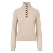 Merino Turtleneck-genser med knapper