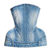 Strukturert denim bustier