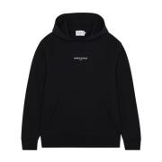 Brodert Trådløs Hettegenser Svart Sweatshirt