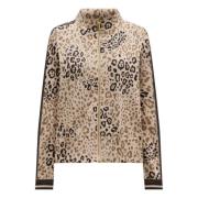 Leopard Strikket Genser med Metall Logo