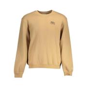 Opphøyd Casual Beige Sweatshirt med Rund Hals