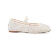 Mesh Ballerina med Rhinestones - Off White