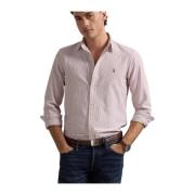 Burgunder Polo Ralph Lauren Slim Fit Striped Oxford Shirt Skjorte