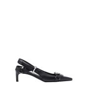 Metallic Logo Skinn Pumps