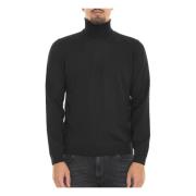 Turtleneck Pullover med Sydd Logo