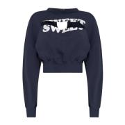 Cropped sweatshirt med utskjæringer