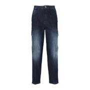 Mørk Denim Jeans med sidelommer