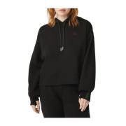 Svart Sporty Cropped Genser med splitter