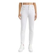 Hvite High Waist Slim Fit Jeans