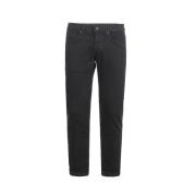 Sort Slim Fit Jeans med Metalllogo