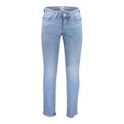 Slim Fit Denim Jeans Blå Brodert