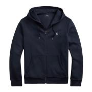 Navy Double-Knit Full-Zip Aviator Hoodie