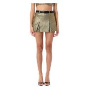 Gull Metallic Jacquard Skort med Belte