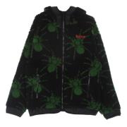 Spider Fur Zip Hoodie Svart