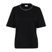 Svart Dyp Tee Oversized Rund Hals