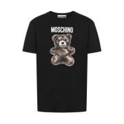 Svart Teddy Bear Crew Neck T-skjorte