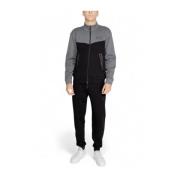 Svart bomulls sweatsuit med behagelig passform