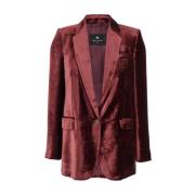 Bordeaux Velvet Blazer Jakke