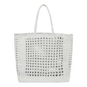 Hvit Shopper Bag Elegant Følgesvenn Uttalelse