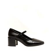 Svart Patent Skinn Mary Jane Pumps