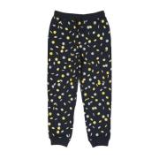 Sort Bomulls Sweatpants Stilig Ribbet