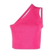 Rosa Mesh Strikket Topp